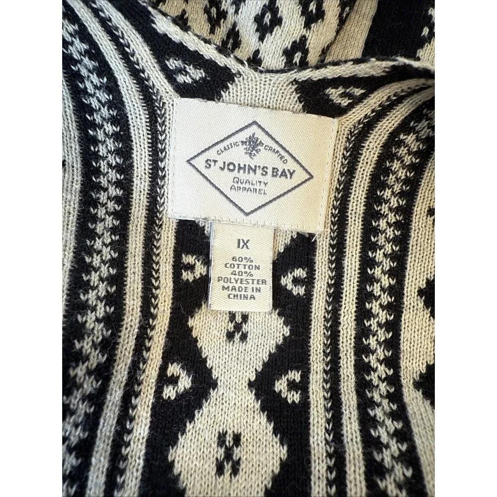 St John’s Bay Aztec 1x Open Sweater Duster Cardigan Boho Western Cowgirl - Picture 6 of 14